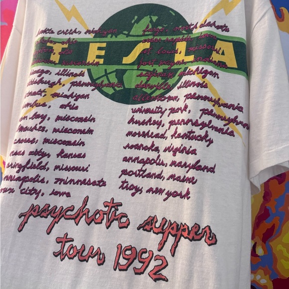 VINTAGE TESLA 1992 PSYCHOTIC TOUR SHIRT - Picture 4 of 7